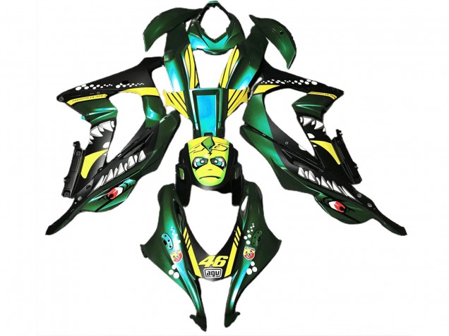 Tiburón Verde Bosque 2016-2019 Kawasaki ZX10R Carenados Moto Tiburón Verde Bosque 2016-2019 Kawasaki ZX10R Carenados Moto