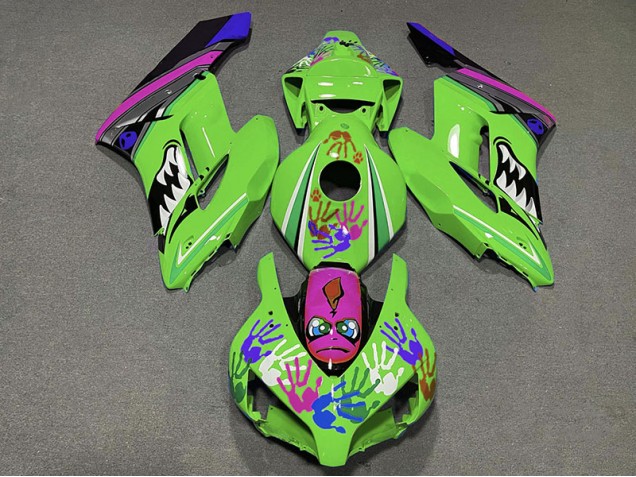 Tiburón Verde & Morado 2004-2005 Honda CBR1000RR Carenados Moto