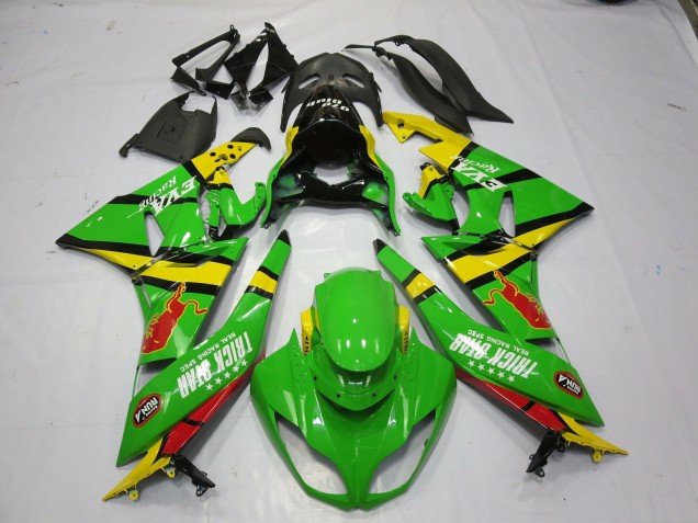 Verde Amarillo 2009-2012 Kawasaki ZX6R Carenados Moto