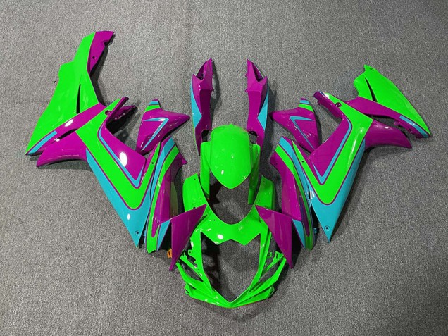 Verde Azul Claro & Magenta 2011-2024 Suzuki GSXR 600-750 Carenados Moto Verde Azul Claro & Magenta 2011-2024 Suzuki GSXR 600-750 Carenados Moto