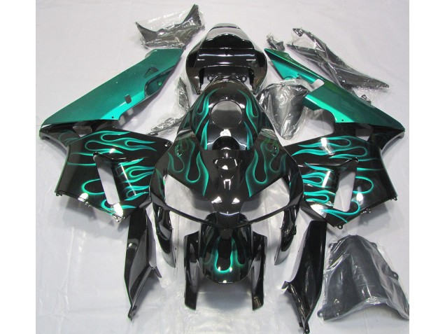 Verde Azulado Brillante Llama 2005-2006 Honda CBR600RR Carenados Moto Verde Azulado Brillante Llama 2005-2006 Honda CBR600RR Carenados Moto