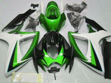 Verde Blanco 2006-2007 Suzuki GSXR 600-750 Carenados Moto