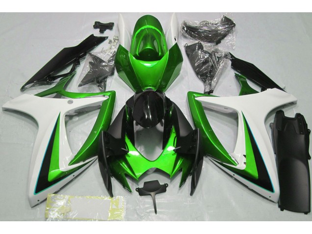 Verde Blanco 2006-2007 Suzuki GSXR 600-750 Carenados Moto Verde Blanco 2006-2007 Suzuki GSXR 600-750 Carenados Moto