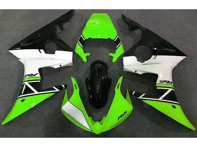 Verde Blanco & Negro 2003-2004 Yamaha R6 Carenados Moto Verde Blanco & Negro 2003-2004 Yamaha R6 Carenados Moto
