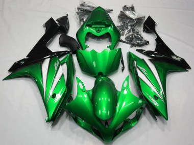 Verde Blanco & Negro 2007-2008 Yamaha R1 Carenados Moto