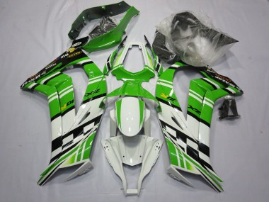Verde Blanco Negro 2011-2015 Kawasaki ZX10R Carenados Moto