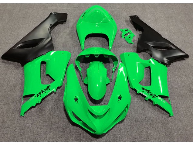 Verde Brillante 2005-2006 Kawasaki ZX6R Carenados Moto Verde Brillante 2005-2006 Kawasaki ZX6R Carenados Moto