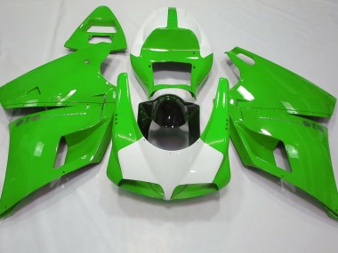 Verde Brillante & Blanco 1993-2005 Ducati 996 748 916 998 Carenados Moto