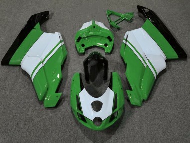 Verde Brillante & Blanco 2003-2004 Ducati 749 999 Carenados Moto