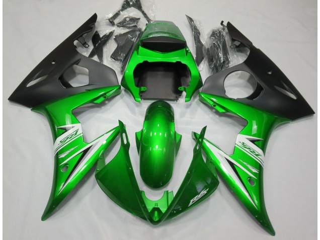 Verde Brillante & Blanco 2005 Yamaha R6 Carenados Moto Verde Brillante & Blanco 2005 Yamaha R6 Carenados Moto