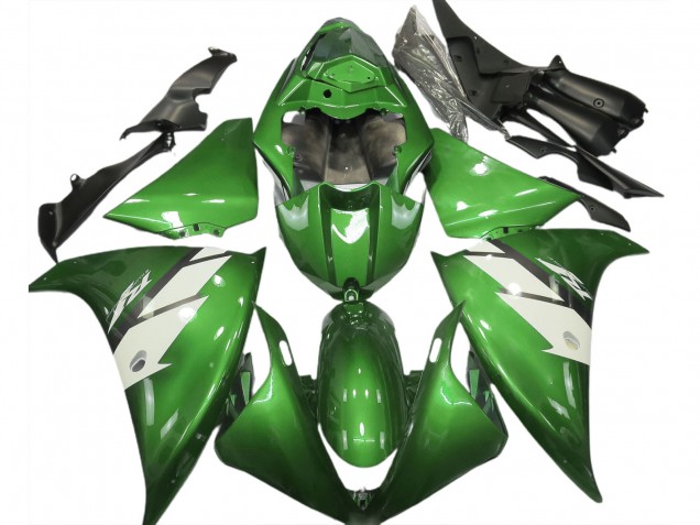 Verde Brillante & Blanco 2012-2014 Yamaha R1 Carenados Moto Verde Brillante & Blanco 2012-2014 Yamaha R1 Carenados Moto