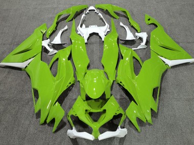 Verde Brillante & Blanco 2019-2023 Kawasaki ZX6R Carenados Moto