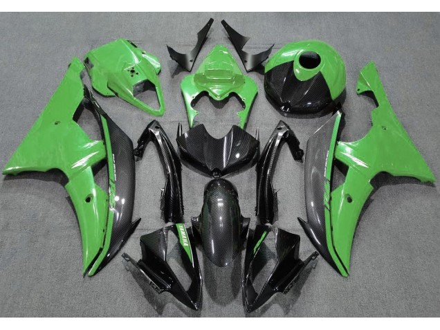 Verde Brillante & Fibra De Carbono 2008-2016 Yamaha R6 Carenados Moto Verde Brillante & Fibra De Carbono 2008-2016 Yamaha R6 Carenados Moto