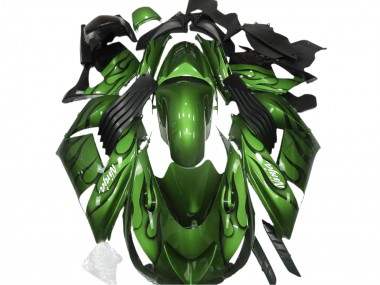 Verde Brillante & Llama 2006-2011 Kawasaki ZX14R Carenados Moto