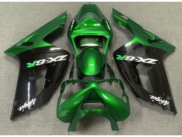 Verde Brillante & Negro 2003-2004 Kawasaki ZX6R Carenados Moto Verde Brillante & Negro 2003-2004 Kawasaki ZX6R Carenados Moto
