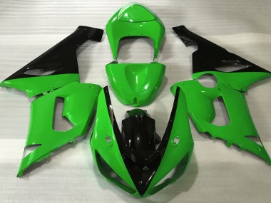 Verde Brillante & Negro 2005-2006 Kawasaki ZX6R Carenados Moto