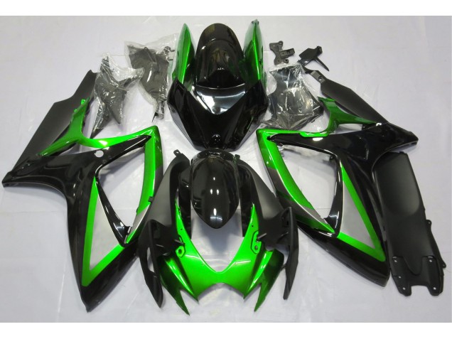 Verde Brillante & Negro 2006-2007 Suzuki GSXR 600-750 Carenados Moto Verde Brillante & Negro 2006-2007 Suzuki GSXR 600-750 Carenados Moto