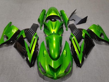 Verde Brillante & Negro 2006-2011 Kawasaki ZX14R Carenados Moto