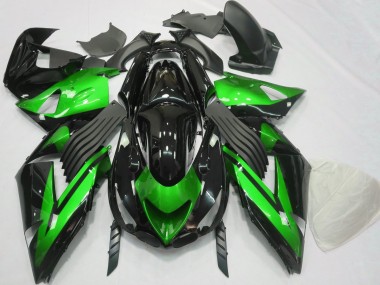 Verde Brillante & Negro Liso 2006-2011 Kawasaki ZX14R Carenados Moto