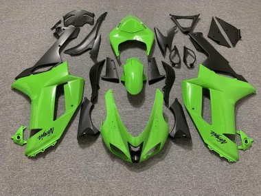 Verde Brillante & Negro Mate 2007-2008 Kawasaki ZX6R Carenados Moto