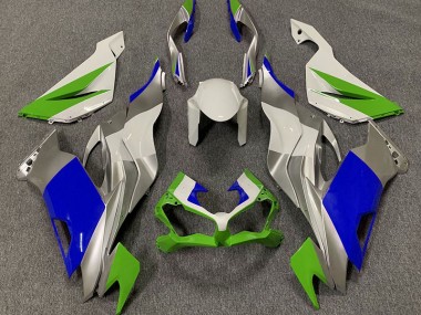 Verde Brillo Azul & Plata 2019-2023 Kawasaki ZX6R Carenados Moto