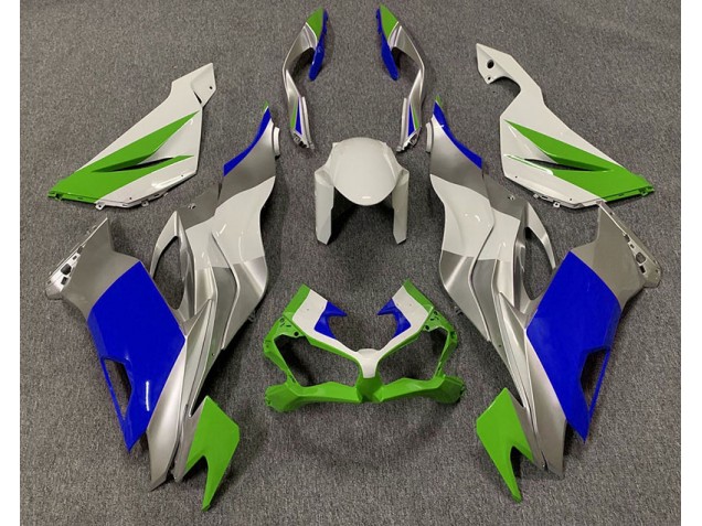 Verde Brillo Azul & Plata 2019-2023 Kawasaki ZX6R Carenados Moto Verde Brillo Azul & Plata 2019-2023 Kawasaki ZX6R Carenados Moto