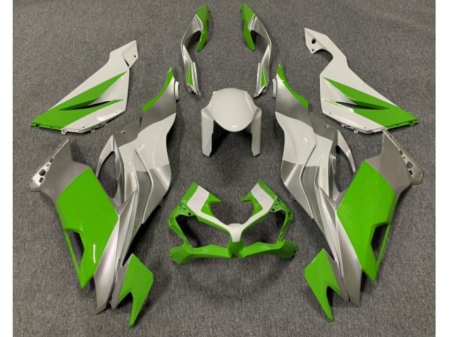 Verde Brillo Blanco & Plata 2019-2023 Kawasaki ZX6R Carenados Moto