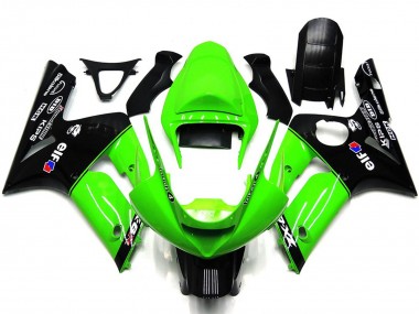 Verde Claro & Negro Elf 2003-2004 Kawasaki ZX6R Carenados Moto