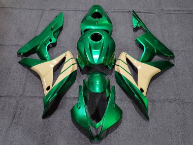 Verde Esmeralda & Tostado 2007-2008 Honda CBR600RR Carenados Moto