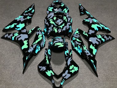 Verde & Gris Camuflaje 2007-2008 Honda CBR600RR Carenados Moto