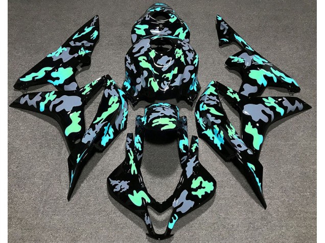 Verde & Gris Camuflaje 2007-2008 Honda CBR600RR Carenados Moto Verde & Gris Camuflaje 2007-2008 Honda CBR600RR Carenados Moto