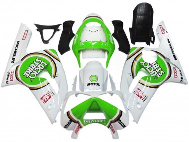 Verde Lucky Strike Brillo 2003-2004 Kawasaki ZX6R Carenados Moto