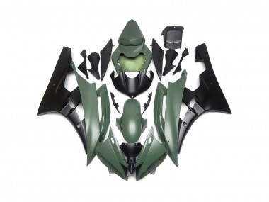 Verde Mate & Negro Personalizados 2006-2007 Yamaha R6 Carenados Moto
