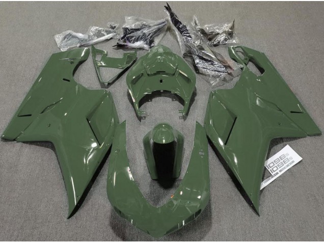 Verde Militar Brillante 2007-2014 Ducati 848 1098 1198 Carenados Moto Verde Militar Brillante 2007-2014 Ducati 848 1098 1198 Carenados Moto