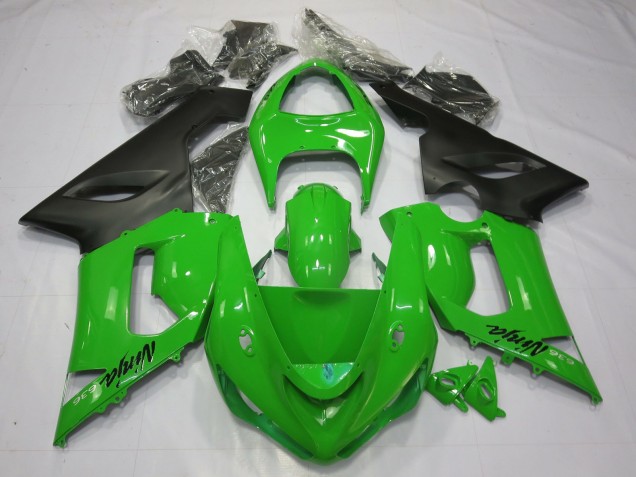 Verde Negro 2005-2006 Kawasaki ZX6R Carenados Moto Verde Negro 2005-2006 Kawasaki ZX6R Carenados Moto