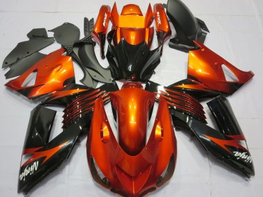 Verde Negro 2006-2011 Kawasaki ZX14R Carenados Moto