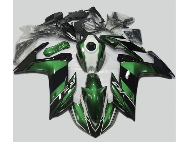 Verde & Negro Brillante 2015-2018 Yamaha R3 Carenados Moto Verde & Negro Brillante 2015-2018 Yamaha R3 Carenados Moto