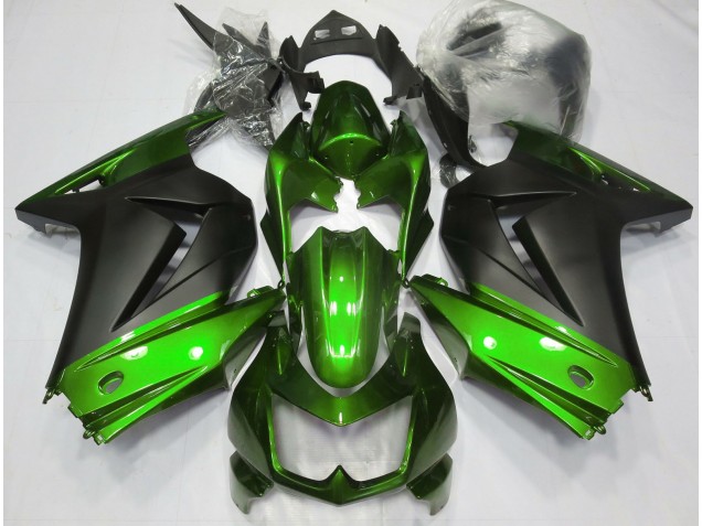 Verde & Negro Mate 2008-2012 Kawasaki Ninja 250 Carenados Moto Verde & Negro Mate 2008-2012 Kawasaki Ninja 250 Carenados Moto