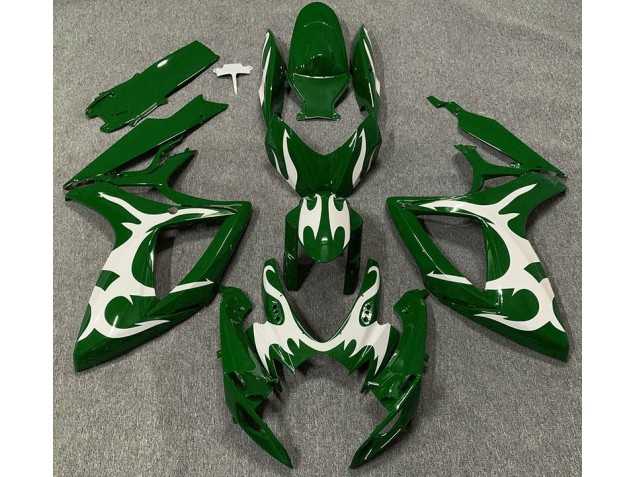 Verde Oscuro & Blanco 2006-2007 Suzuki GSXR 600-750 Carenados Moto Verde Oscuro & Blanco 2006-2007 Suzuki GSXR 600-750 Carenados Moto