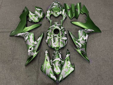 Verde Oscuro Camuflaje 2004-2006 Yamaha R1 Carenados Moto