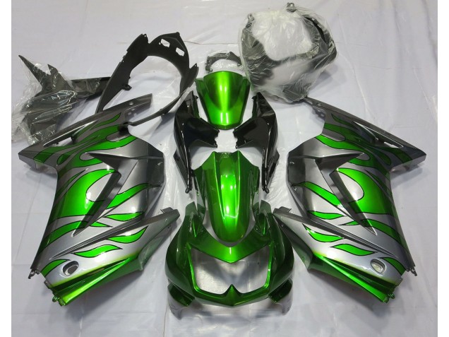 Verde & Plata Llama 2008-2012 Kawasaki Ninja 250 Carenados Moto Verde & Plata Llama 2008-2012 Kawasaki Ninja 250 Carenados Moto