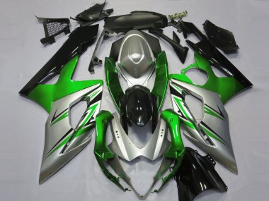 Verde Plata & Negro 2005-2006 Suzuki GSXR 1000 Carenados Moto