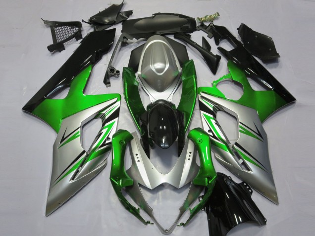 Verde Plata & Negro 2005-2006 Suzuki GSXR 1000 Carenados Moto Verde Plata & Negro 2005-2006 Suzuki GSXR 1000 Carenados Moto
