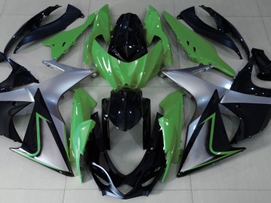 Verde Plata & Negro 2009-2016 Suzuki GSXR 1000 Carenados Moto