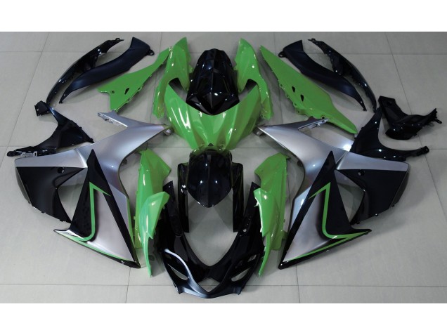 Verde Plata & Negro 2009-2016 Suzuki GSXR 1000 Carenados Moto Verde Plata & Negro 2009-2016 Suzuki GSXR 1000 Carenados Moto