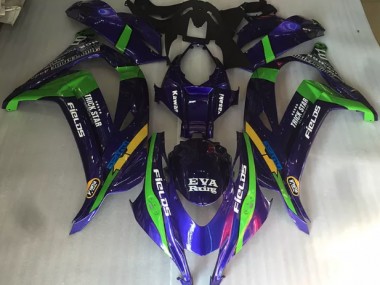 Verde Púrpura & Brillo 2016-2019 Kawasaki ZX10R Carenados Moto