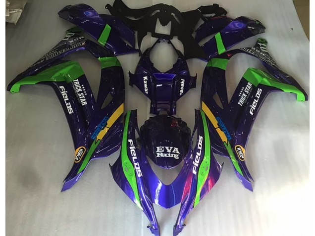 Verde Púrpura & Brillo 2016-2019 Kawasaki ZX10R Carenados Moto