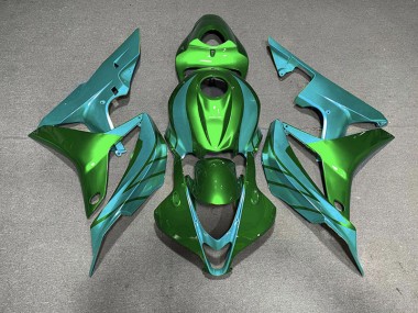 Verde & Verde Azulado 2007-2008 Honda CBR600RR Carenados Moto