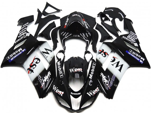 West Brillo Pulido 2007-2008 Kawasaki ZX6R Carenados Moto West Brillo Pulido 2007-2008 Kawasaki ZX6R Carenados Moto