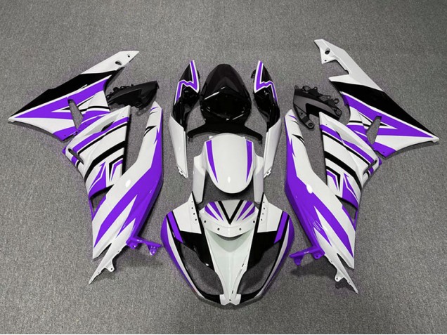 Zag Morado Blanco & Negro 2009-2012 Kawasaki ZX6R Carenados Moto Zag Morado Blanco & Negro 2009-2012 Kawasaki ZX6R Carenados Moto